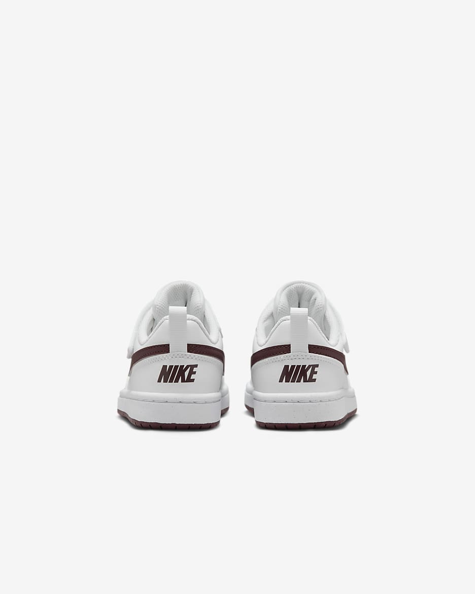 Nike Court Borough Low Recraft Younger Kids' Shoes - White/Burgundy Crush