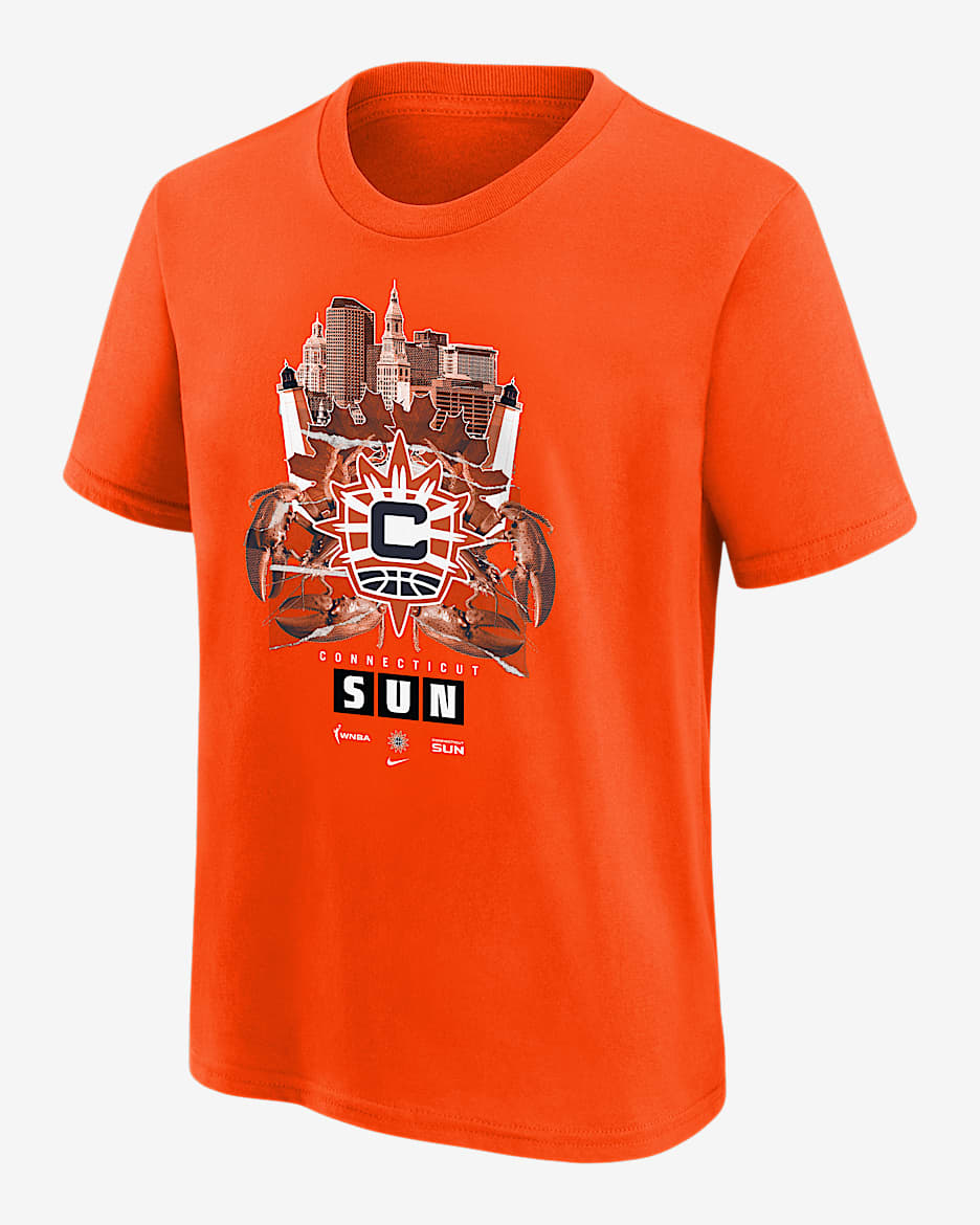 Playera Nike WNBA para niños talla grande Connecticut Sun - Naranja brillante