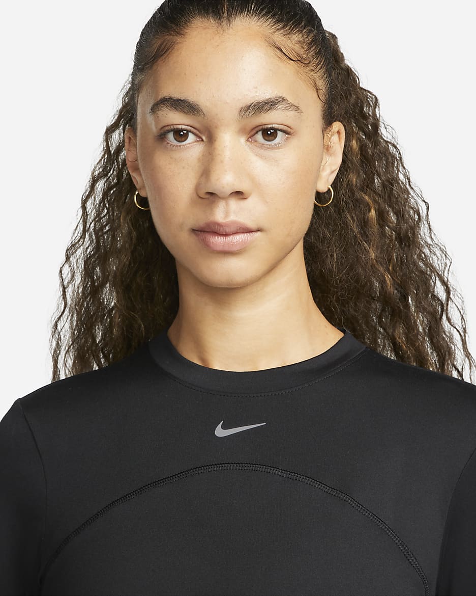 Nike Dri-FIT Swift UV Women's Crew-Neck Running Top - Black