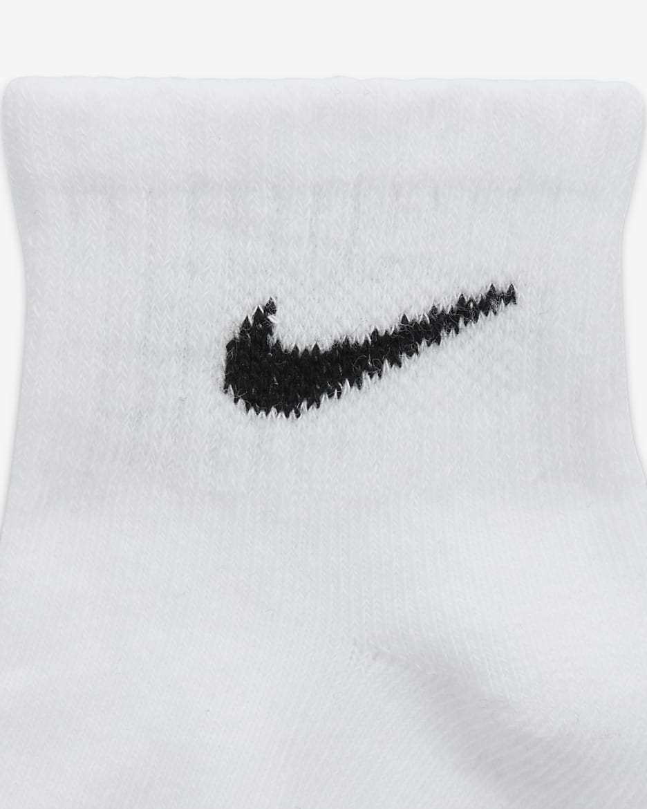 Nike Baby Gripper Ankle Socks (3 Pairs) - Dark Grey Heather/Black