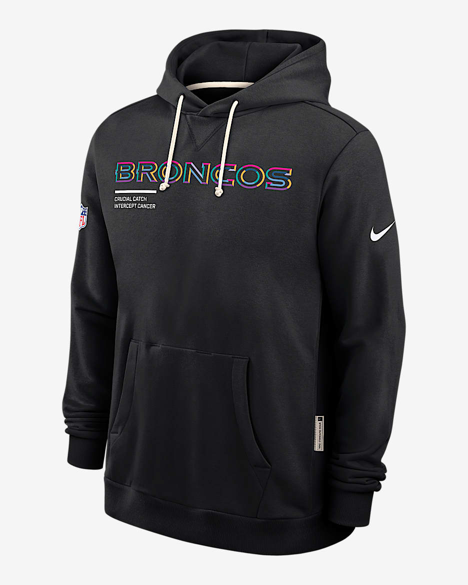 Denver Broncos Crucial Catch Sideline Men's Nike Dri-FIT NFL Pullover Hoodie - Black