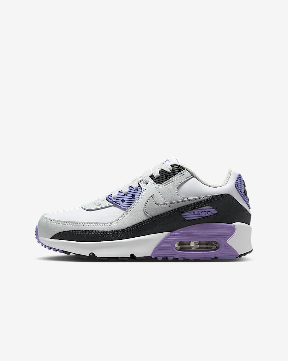 Nike Air Max 90 LTR Older Kids' Shoes - White/Dusty Amethyst/Photon Dust/Light Smoke Grey