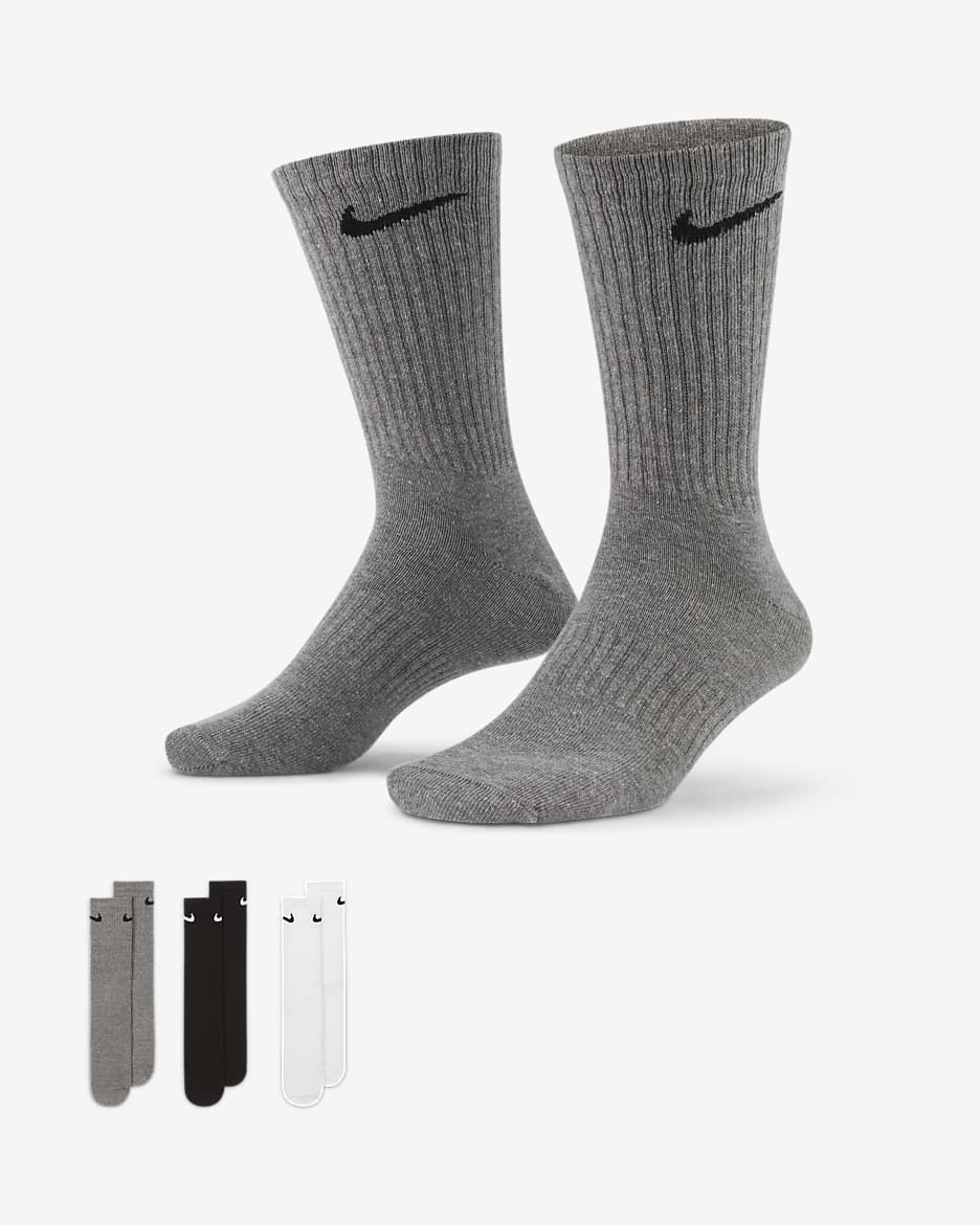 Středně vysoké tréninkové ponožky Nike Everyday Lightweight (3 páry) - Vícebarevná