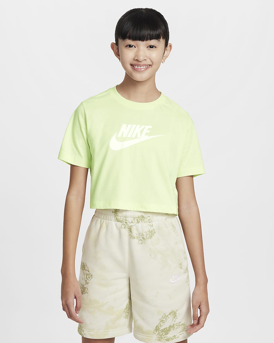 ナイキ スポーツウェア ジュニア (ガールズ) クロップド Tシャツ - ライムアイス
