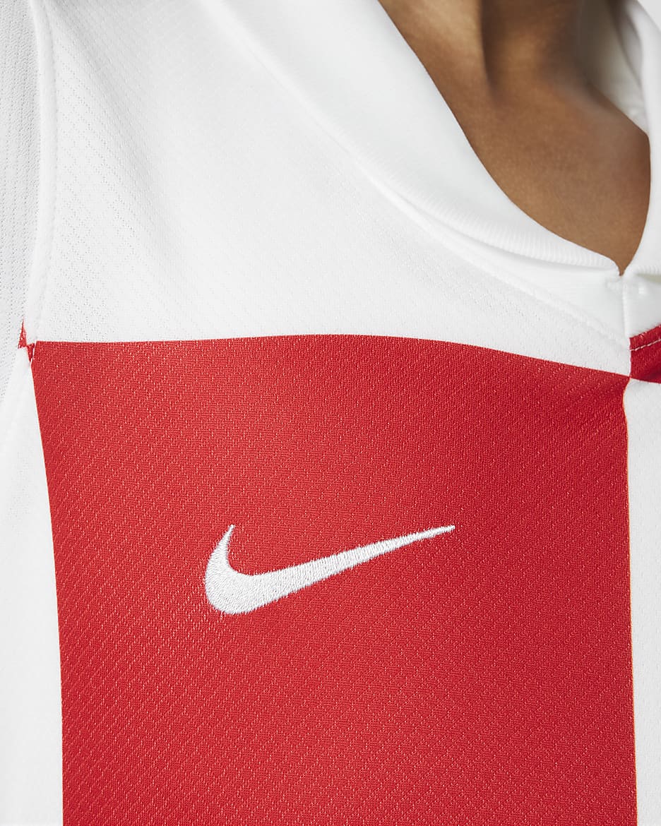 Horvátország 2024/25 Stadium hazai Nike Soccer replikaszett kisgyerekeknek - Fehér/University Red/Fehér