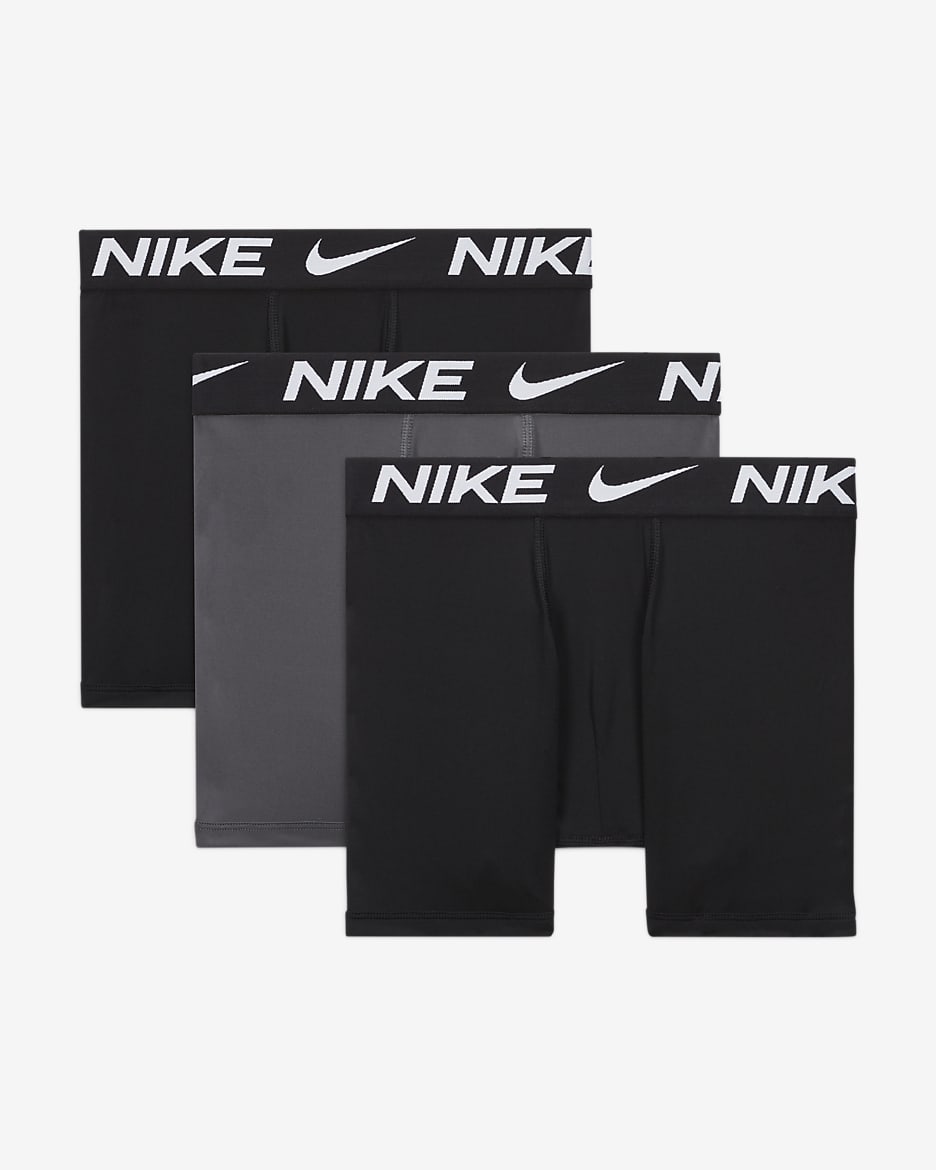 Nike Dri-FIT Essentials Big Kids' Boxer Briefs (3-Pack) - Black