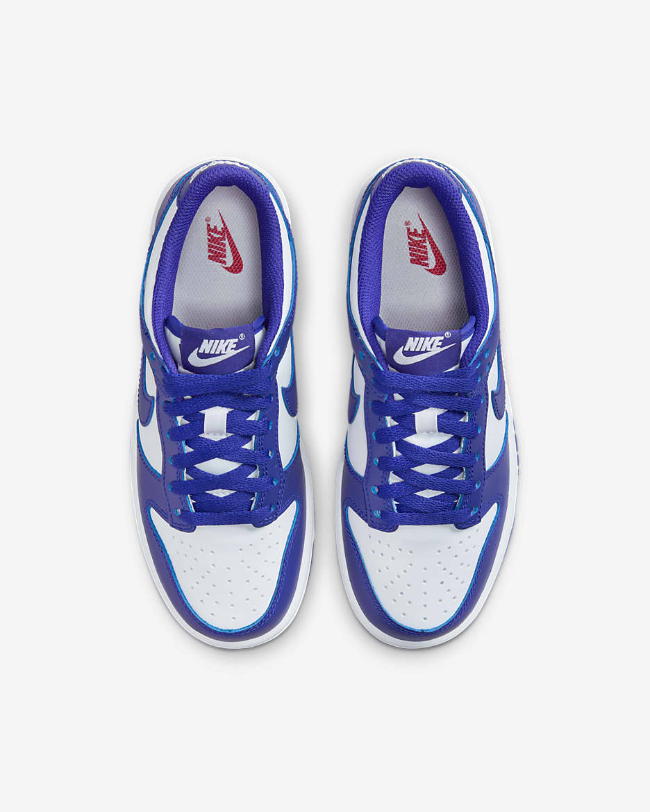 Nike Dunk Low Older Kids' Shoes - White/University Red/Concord