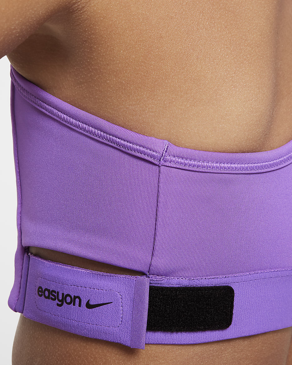 Brassière de sport Nike Swoosh EasyOn pour ado (fille) - Black Raspberry/Blanc