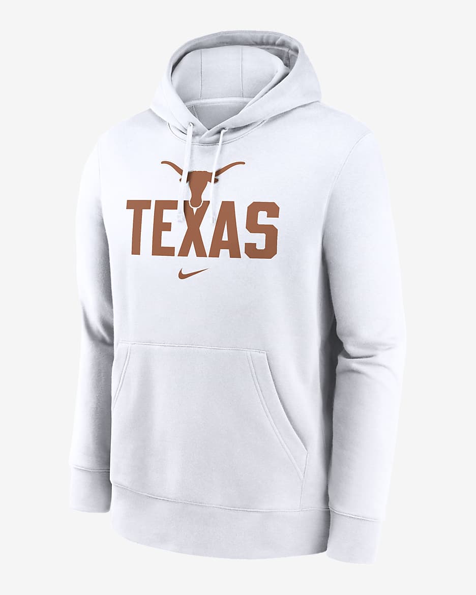 Texas Longhorns Primetime Club Campus Men's Nike College Pullover Hoodie - White