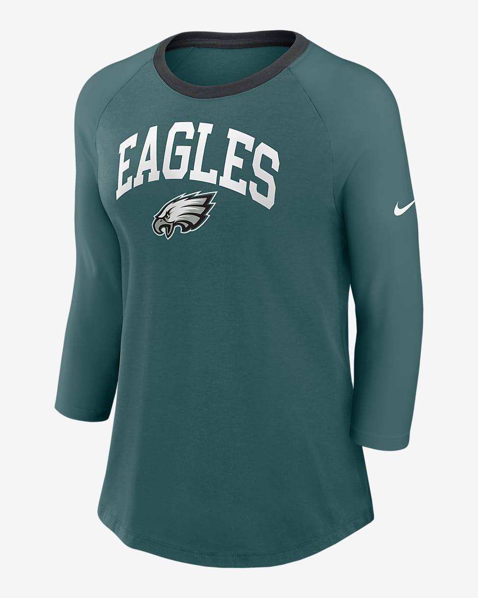 Philadelphia Eagles Women's Nike NFL 3/4-Sleeve T-Shirt - Green