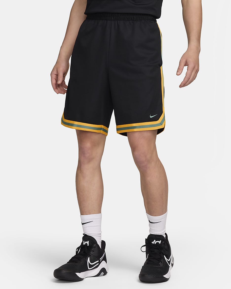 ナイキ DNA メンズ Dri-FIT 21cm バスケットボールショートパンツ - ブラック/サンダイアル/バイコスタル