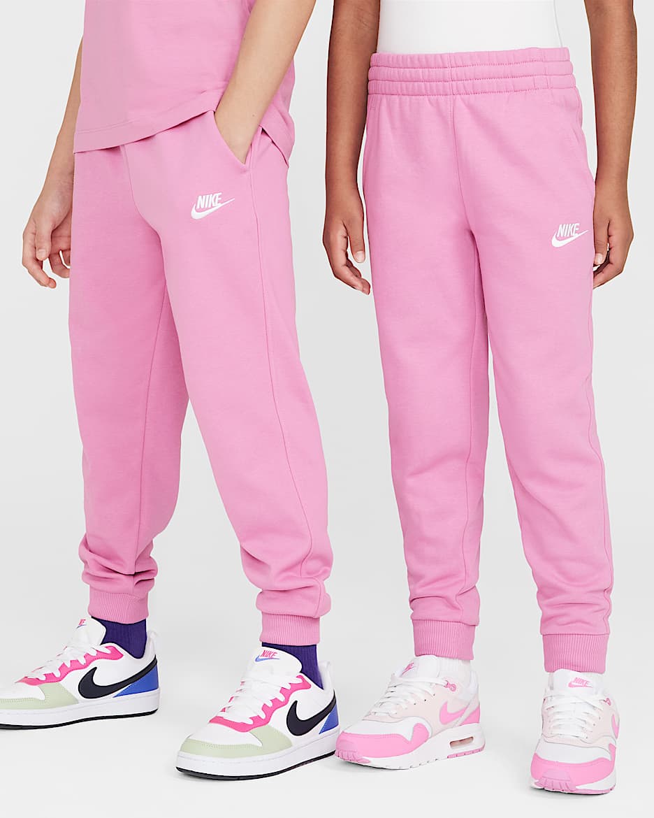 Joggers Nike Sportswear Club Fleece para niños talla grande - Flamenco mágico/Blanco