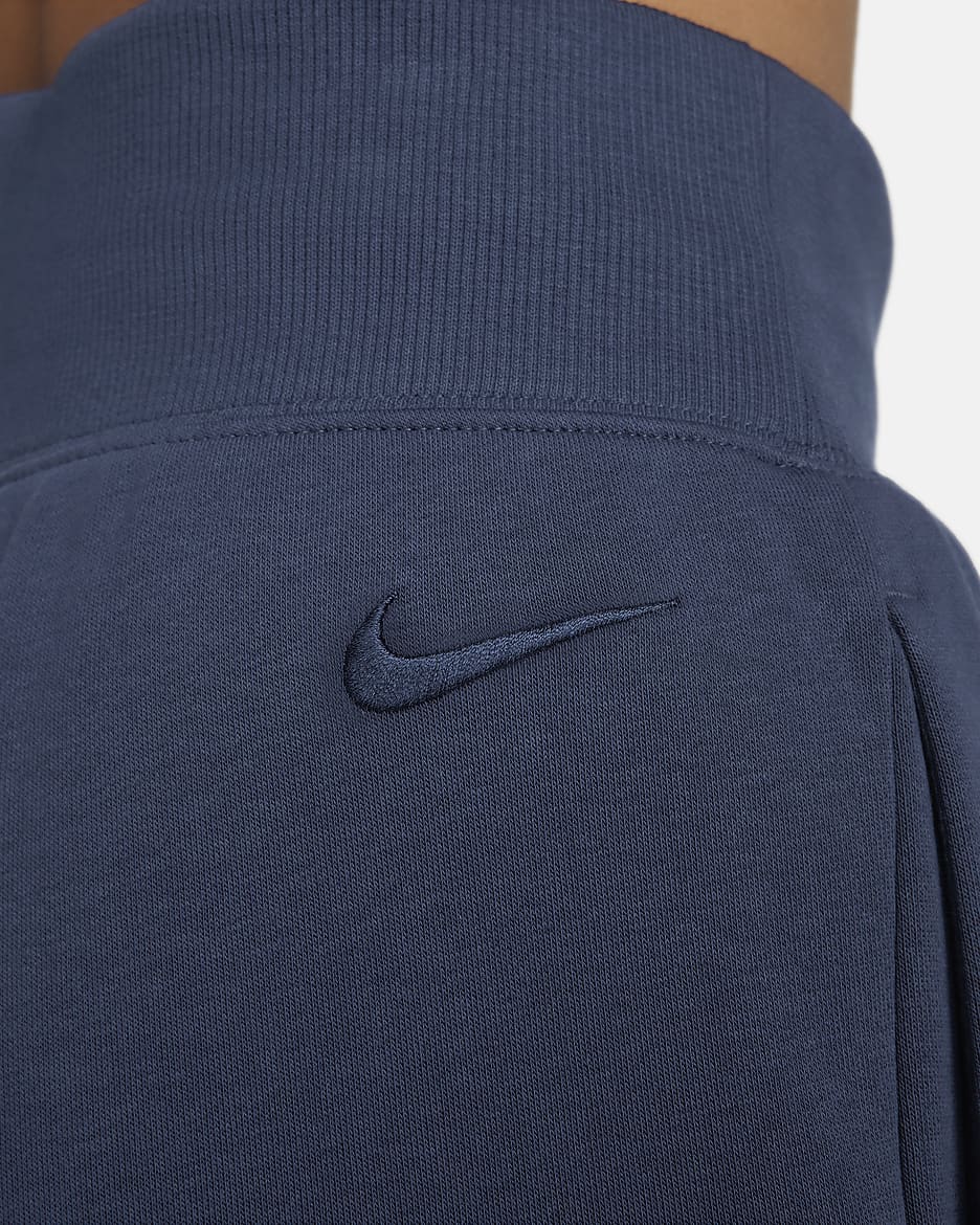 Nike Sportswear Women's High-Waisted Wide-Leg Fleece Trousers - Midnight Navy/Midnight Navy