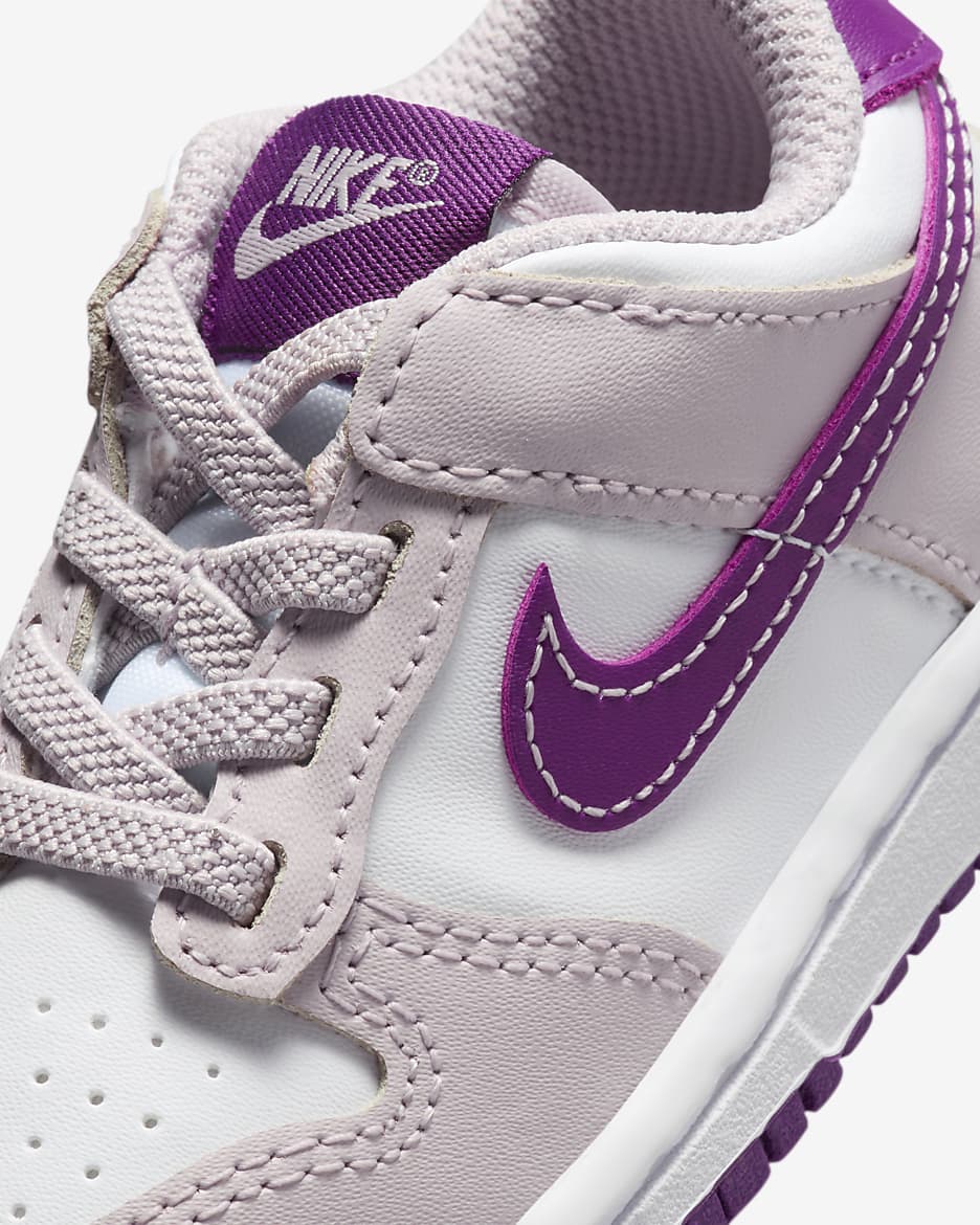 Nike Dunk Low Baby/Toddler Shoes - White/Platinum Violet/Viotech