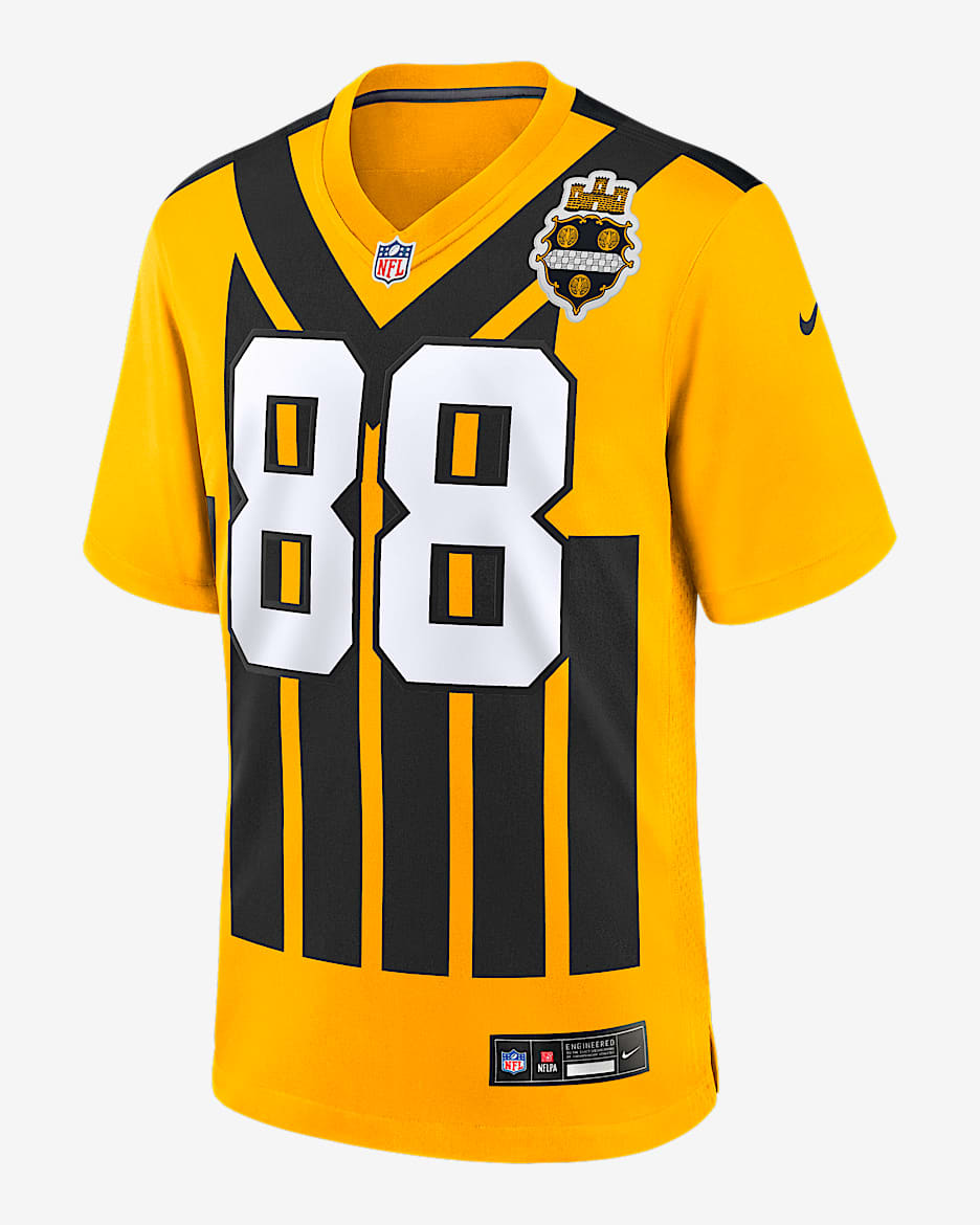 Jersey Nike de la NFL Game para hombre Pat Freiermuth Pittsburgh Steelers - Oro