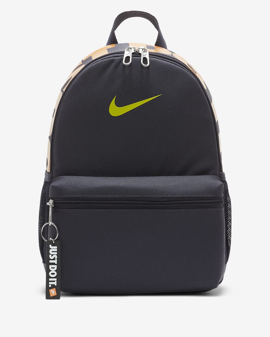 Nike Brasilia JDI Kids' Mini Backpack (11L) - Gridiron/Monarch/Bright Cactus