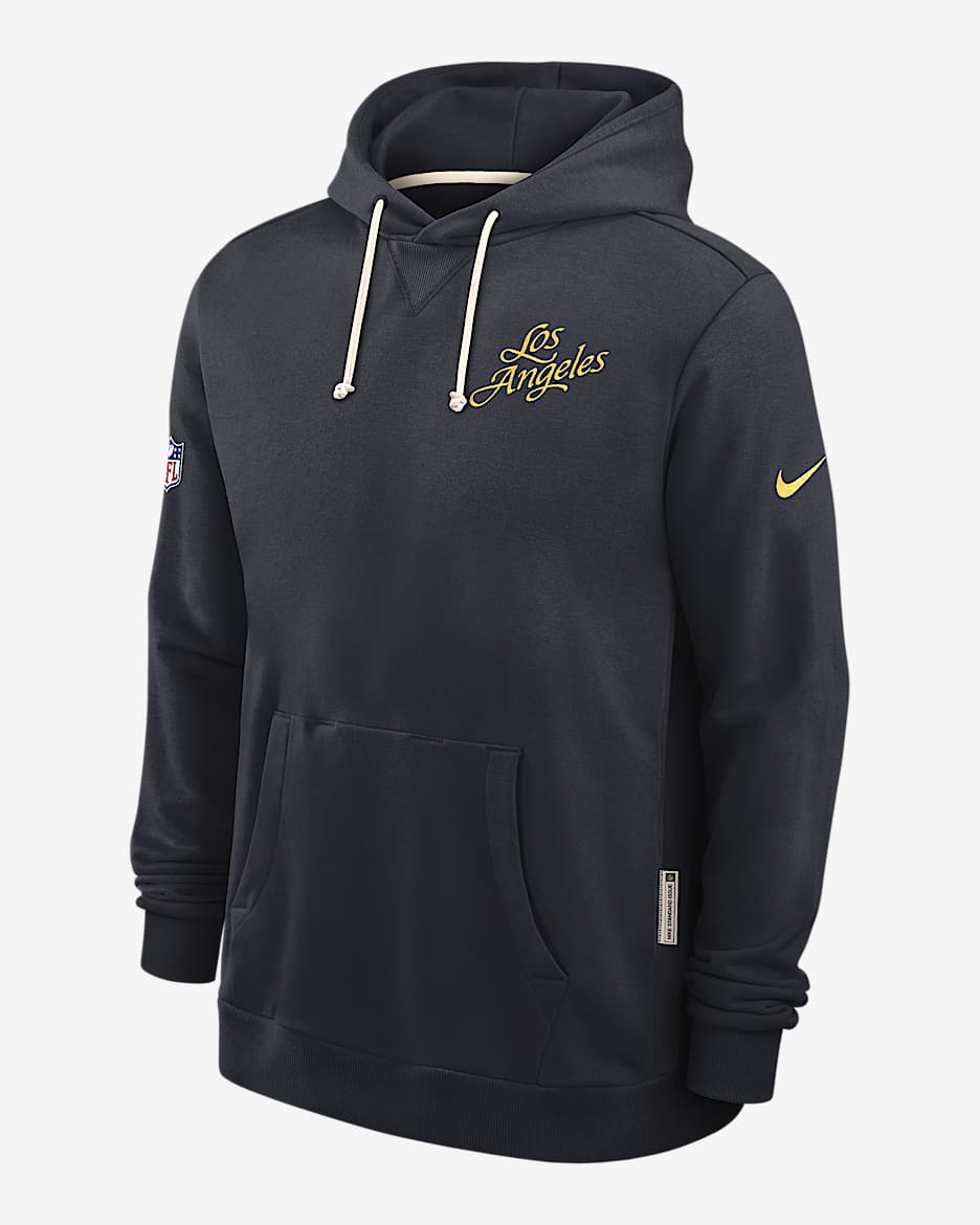 Sudadera con gorro sin cierre Nike Dri-FIT de la NFL para hombre Los Angeles Rams Rivalries Collection Sideline - Azul marino