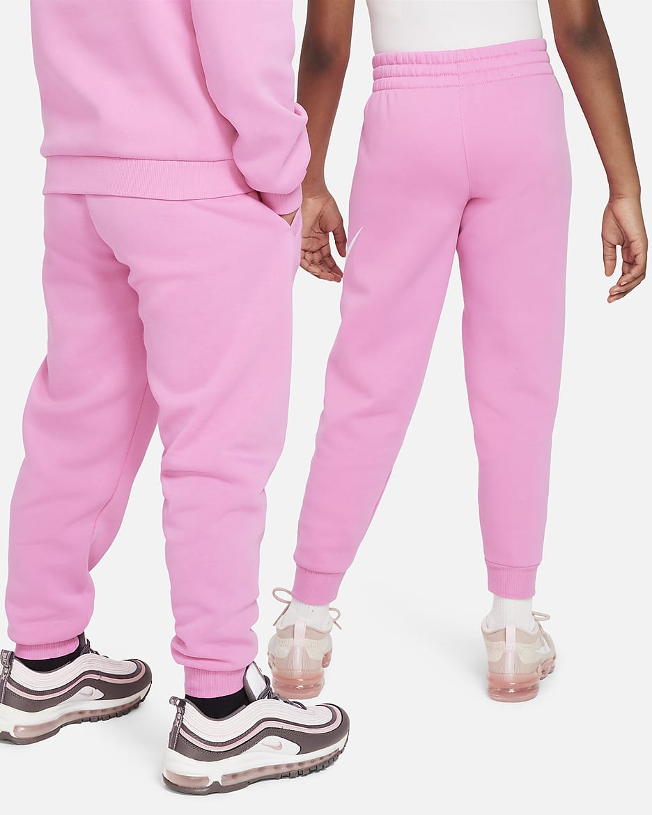 Joggers para niños talla grande Nike Club Fleece - Rosa alegre/Blanco