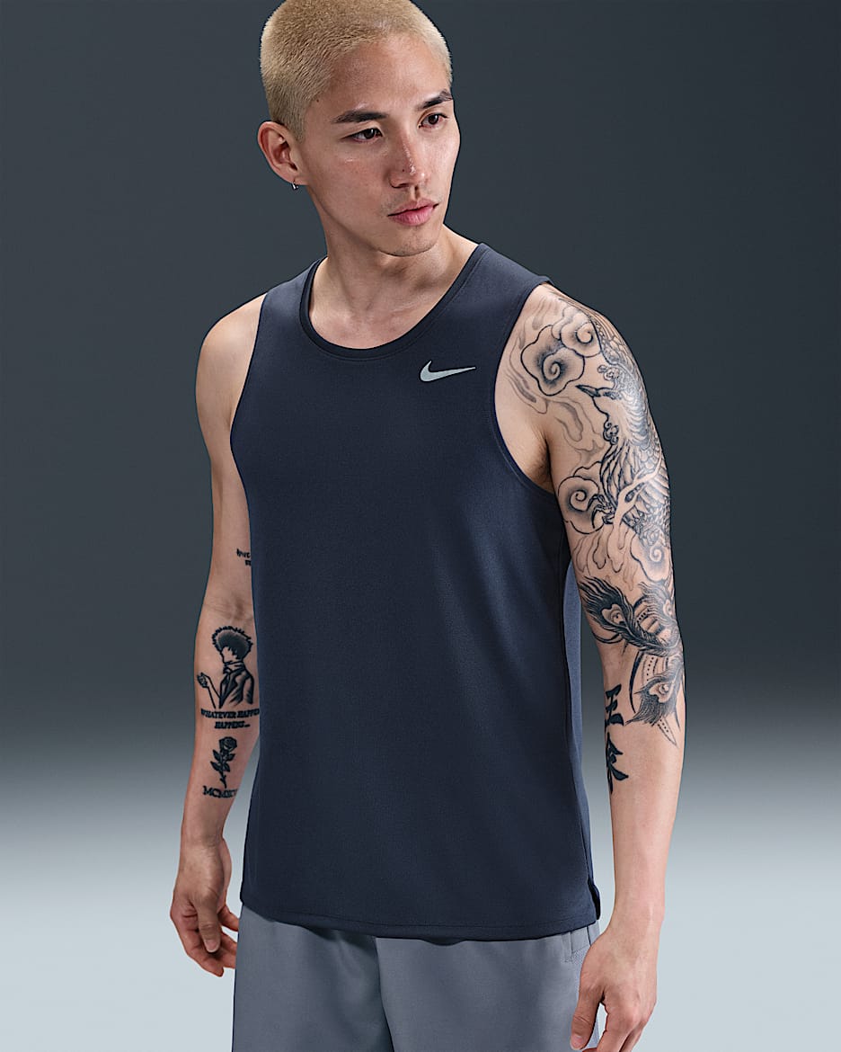 เสื้อกล้ามวิ่งผู้ชาย Nike Dri-FIT Miler - Thunder Blue