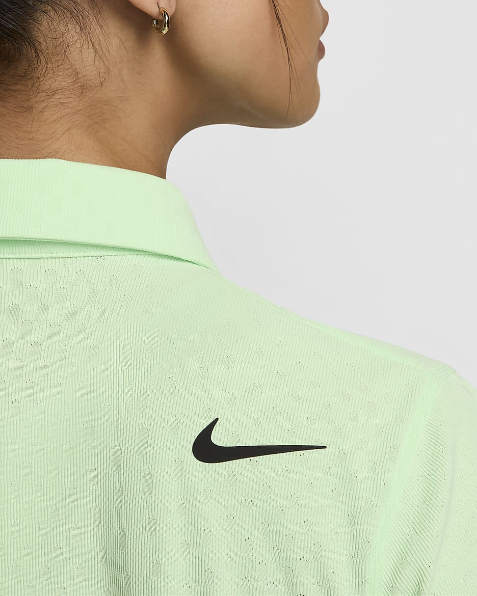 Kortärmad golfpikétröja Nike Tour Dri-FIT ADV för kvinnor - Vapor Green/Svart