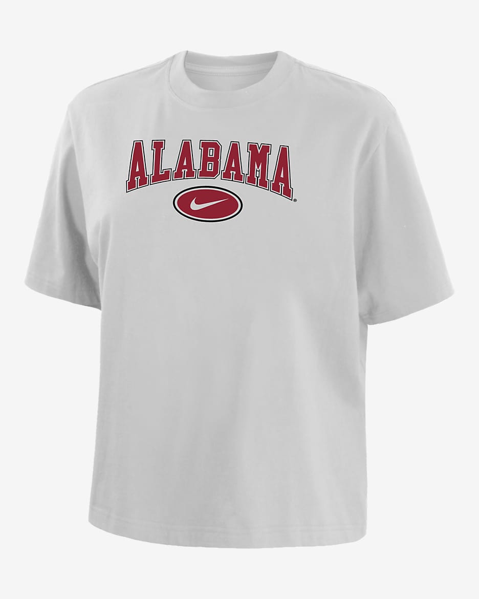 Alabama Women's Nike College Boxy T-Shirt - White