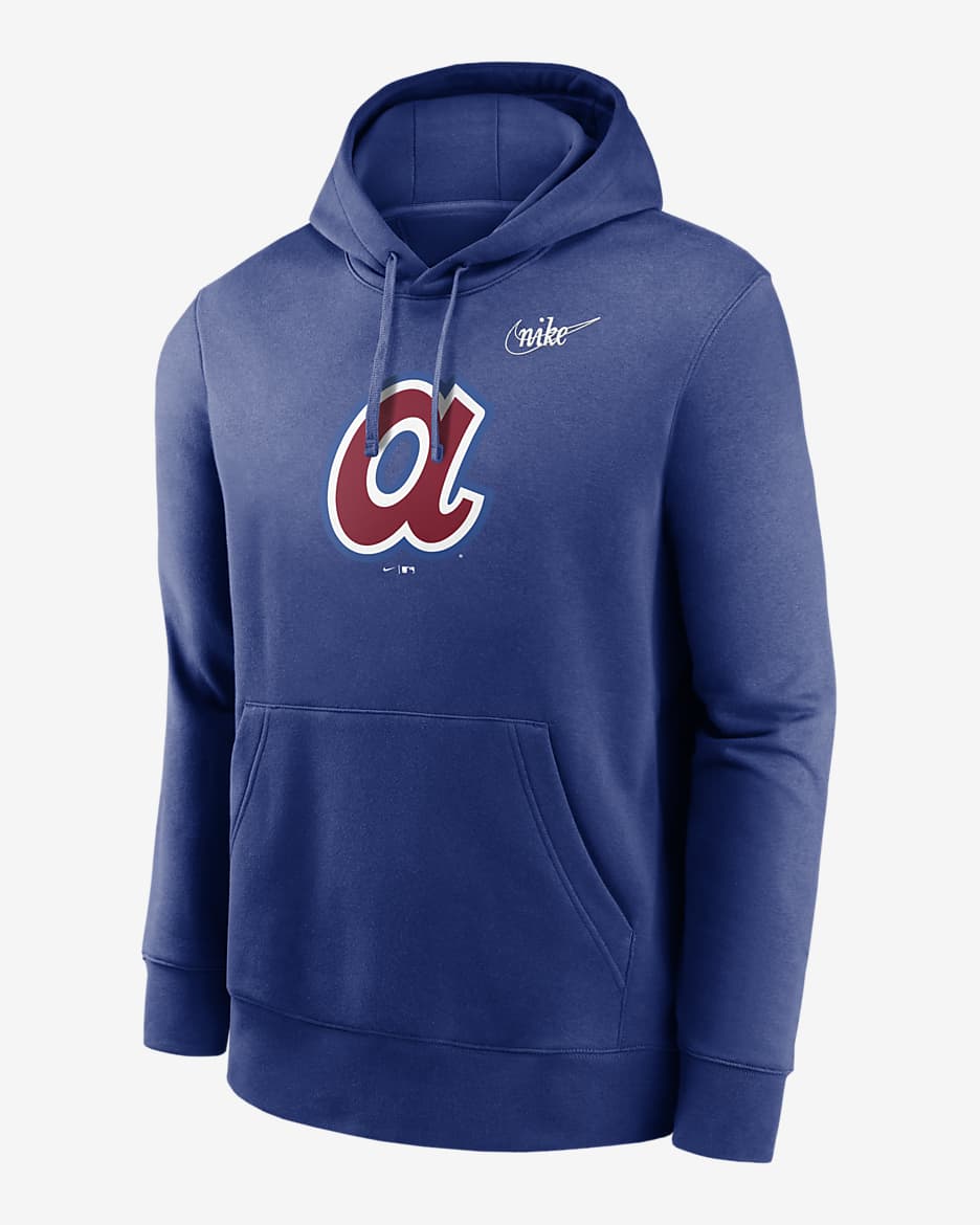Nike Cooperstown Logo Club (MLB Atlanta Braves) Men's Pullover Hoodie - Royal
