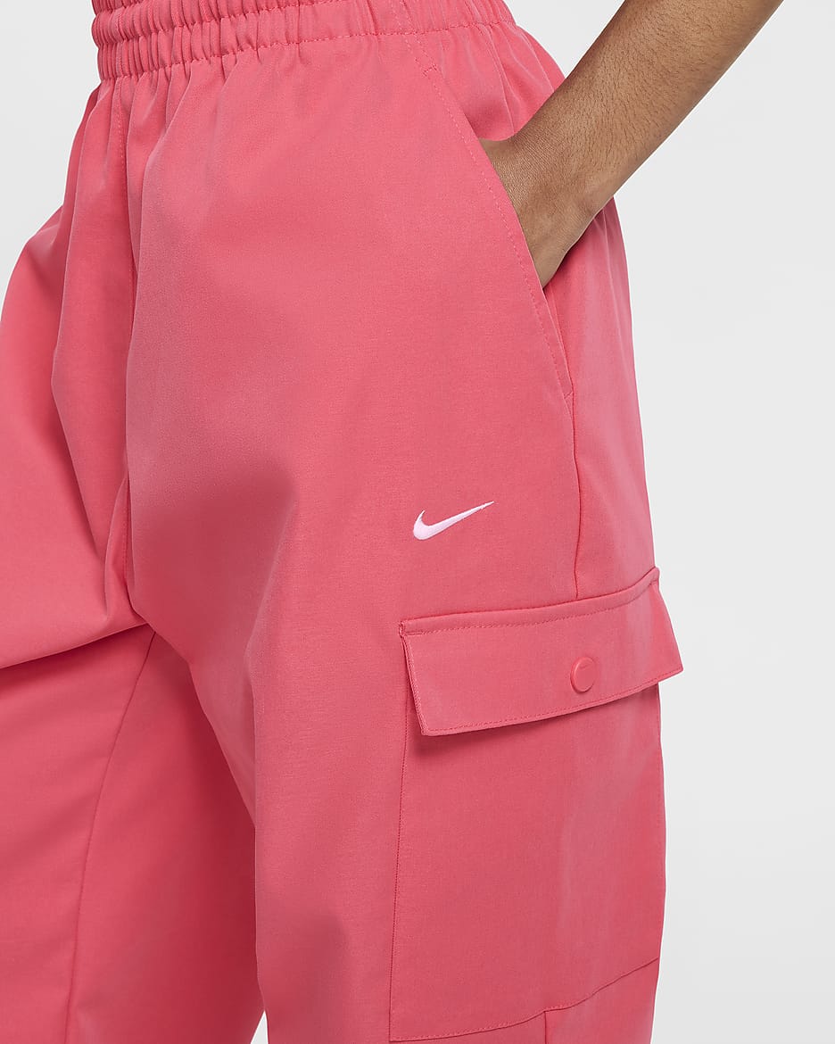 Pants cargo para niña Nike Sportswear - Rosa margarita/Blanco