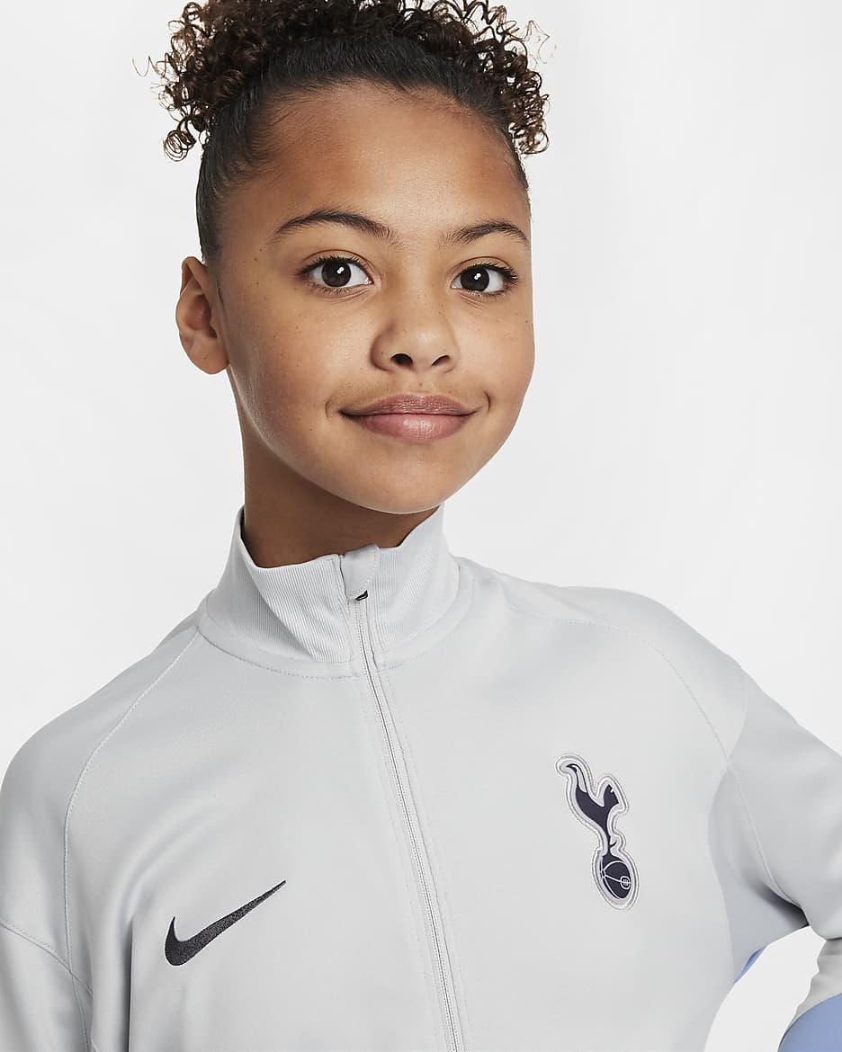 Tottenham Hotspur Strike Older Kids' Nike Dri-FIT Football Knit Tracksuit - Grey Fog/Dark Grey/Polar/Dark Grey