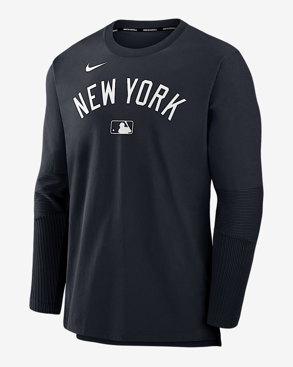 Sudadera sin cierre Nike Dri-FIT de la MLB para hombre New York Yankees Authentic Collection Player - Azul marino