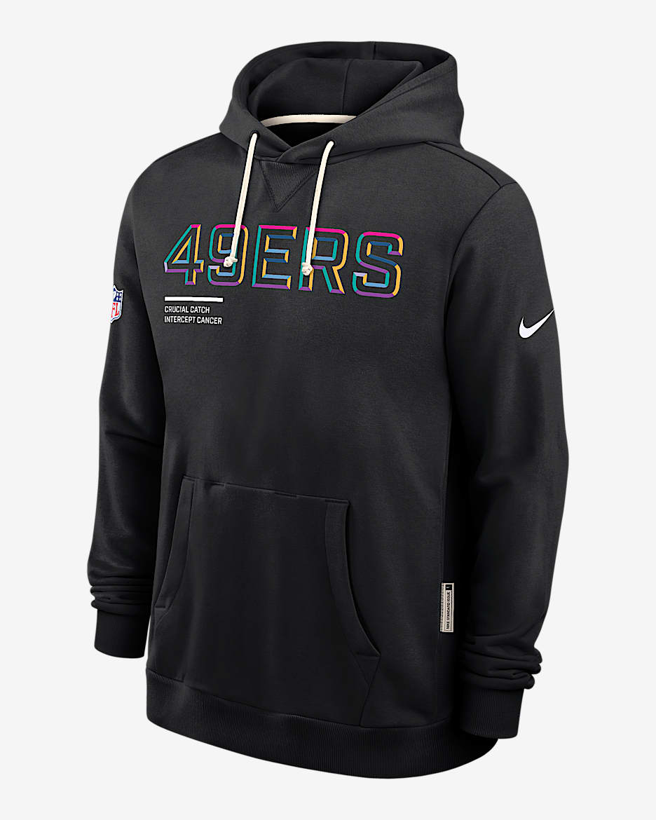 San Francisco 49ers Crucial Catch Sideline Men's Nike Dri-FIT NFL Pullover Hoodie - Black