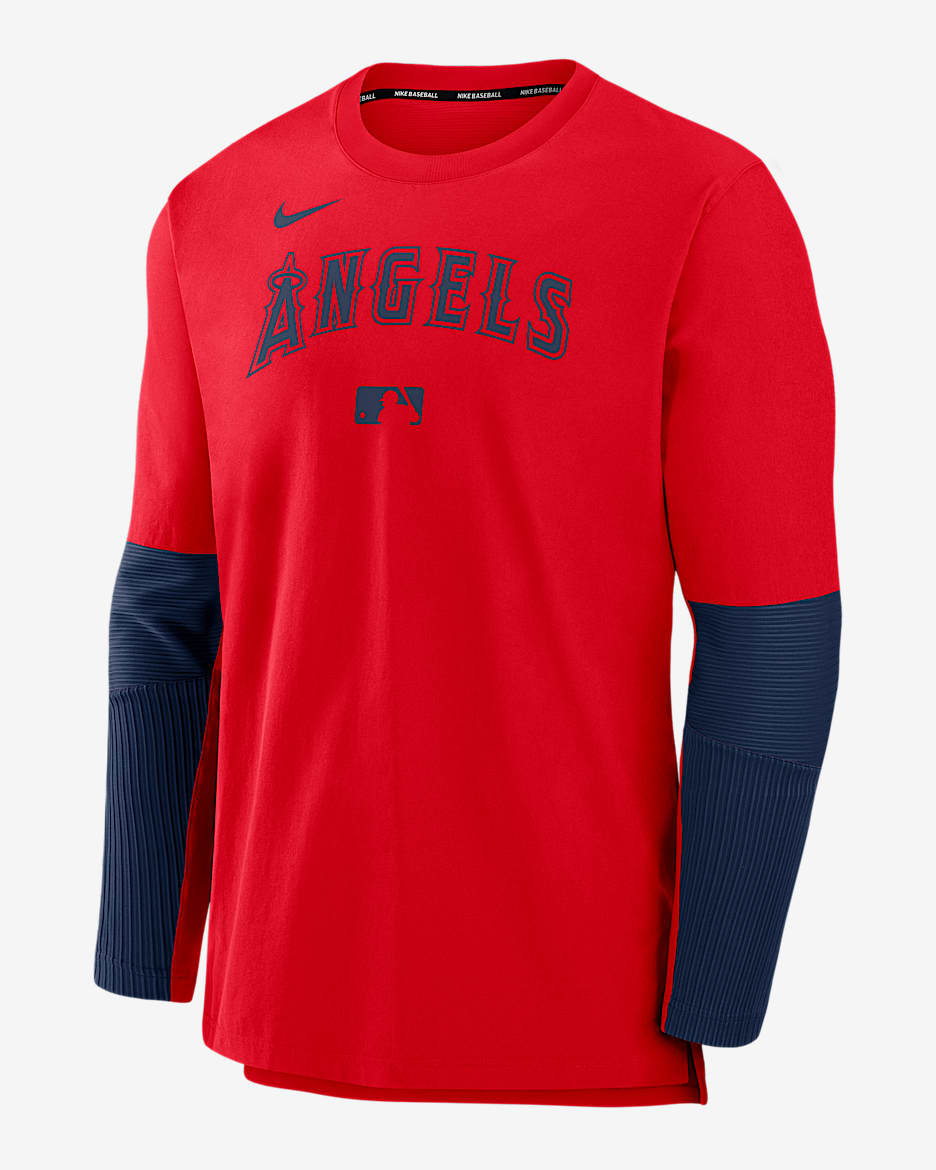 Los Angeles Angels Authentic Collection Player Men's Nike Dri-FIT MLB Pullover Sweatshirt - Red
