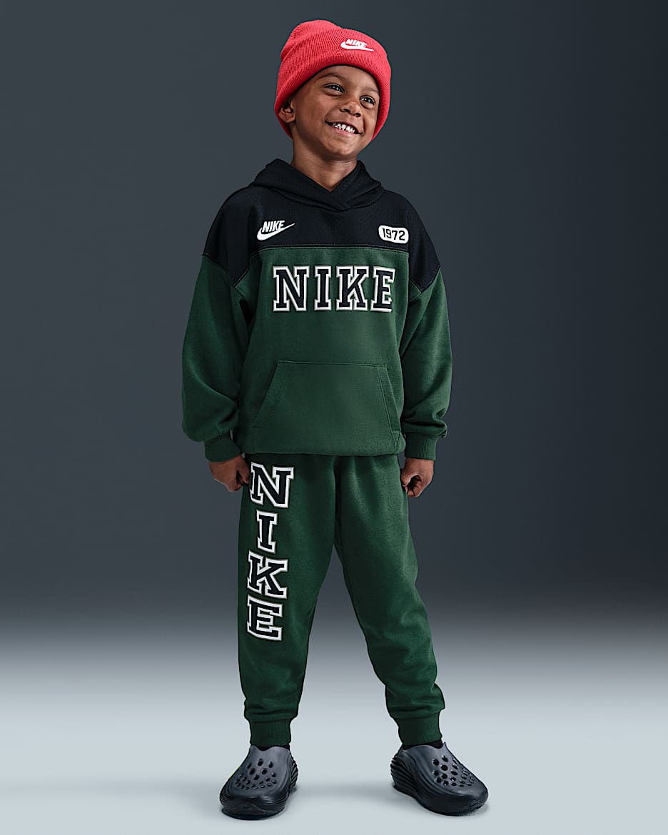 Nike Sportswear Little Kids' P.E. Blocked Pullover Hoodie and Pants Set - Fir