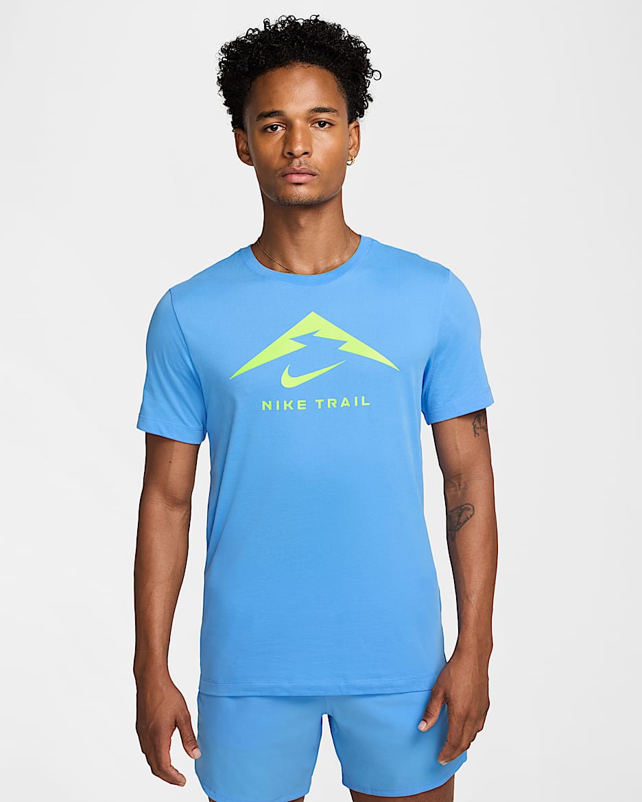 Nike Dri-FIT Men's Trail Running T-Shirt - University Blue/Volt