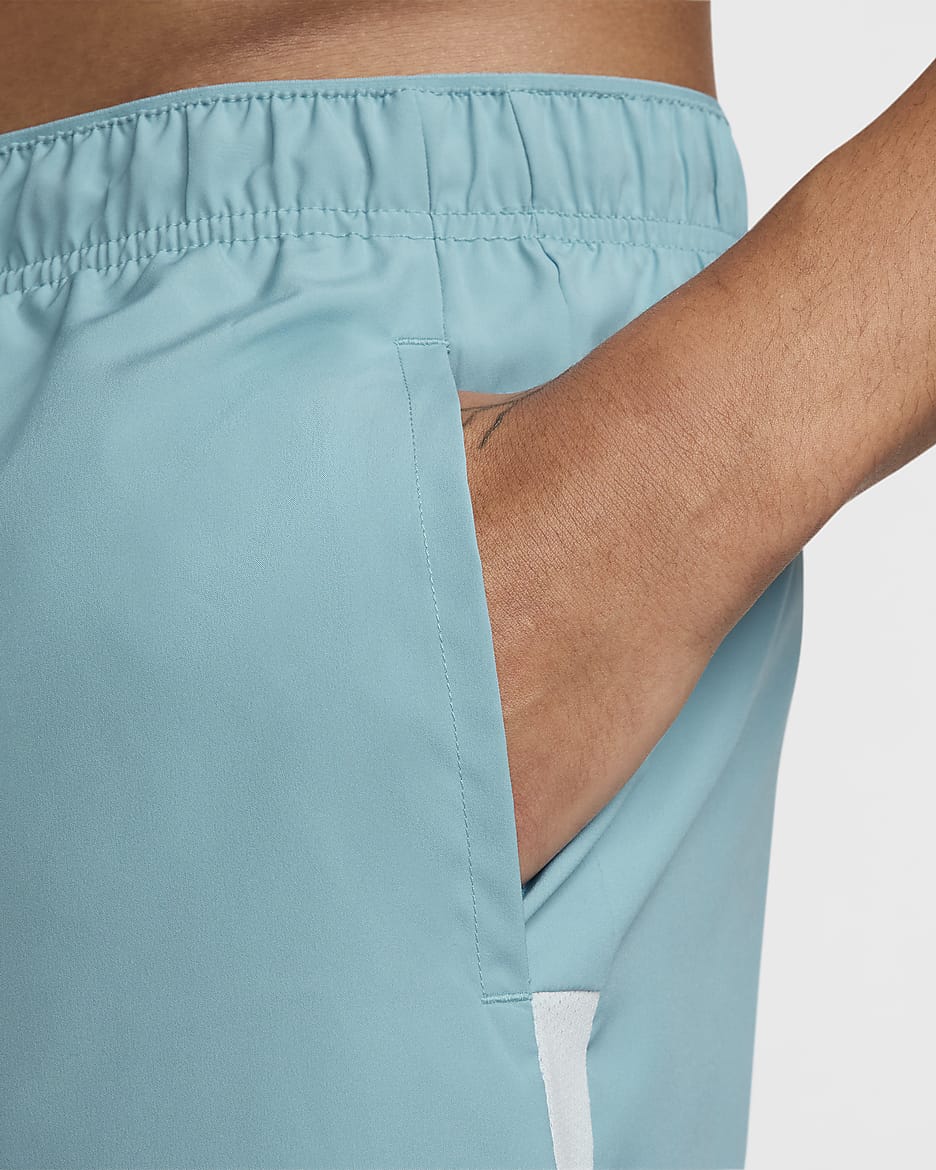 Nike Challenger Dri-FIT hardloopshorts met binnenbroek voor heren (13 cm) - Denim Turquoise/Glacier Blue/Zwart