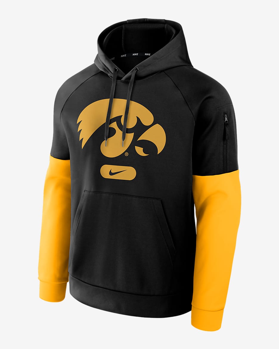 Iowa Hawkeyes Fitness Men’s Nike Therma College Pullover Hoodie - Black