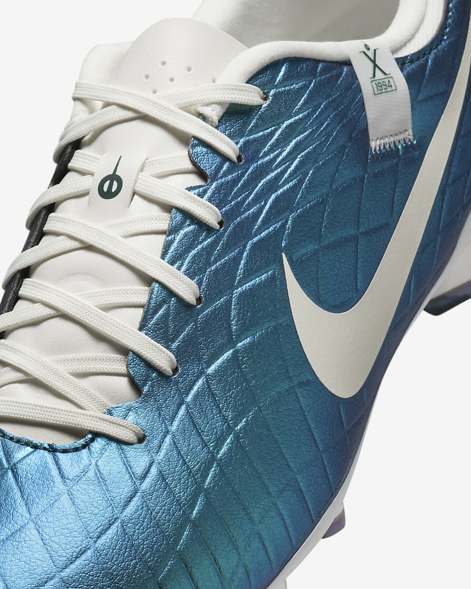 Tacos de fútbol MG de corte low Nike Tiempo Emerald Legend 10 Academy - Azul verdoso oscuro atómico/Vela