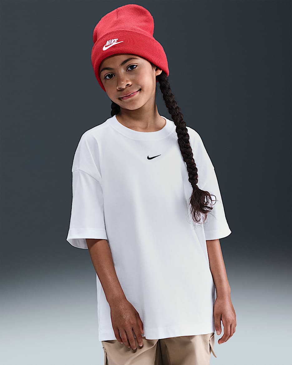 T-shirt oversize Nike Sportswear – Ragazza - Bianco