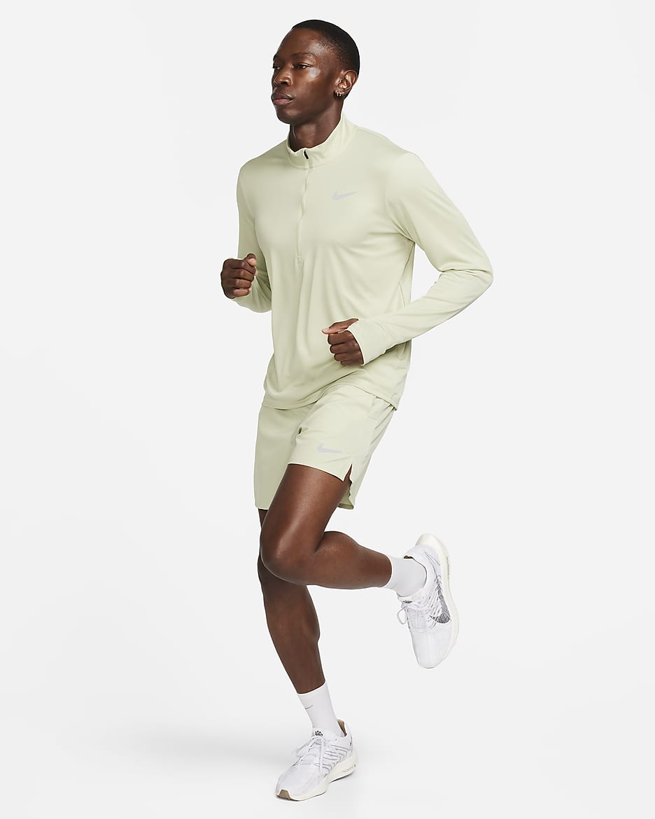 Nike Pacer Men's Dri-FIT 1/2-Zip Running Top - Olive Aura