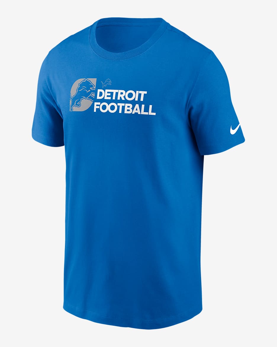 Playera Nike de la NFL para hombre Detroit Lions Team Outline Essential T-Shirt - Azul