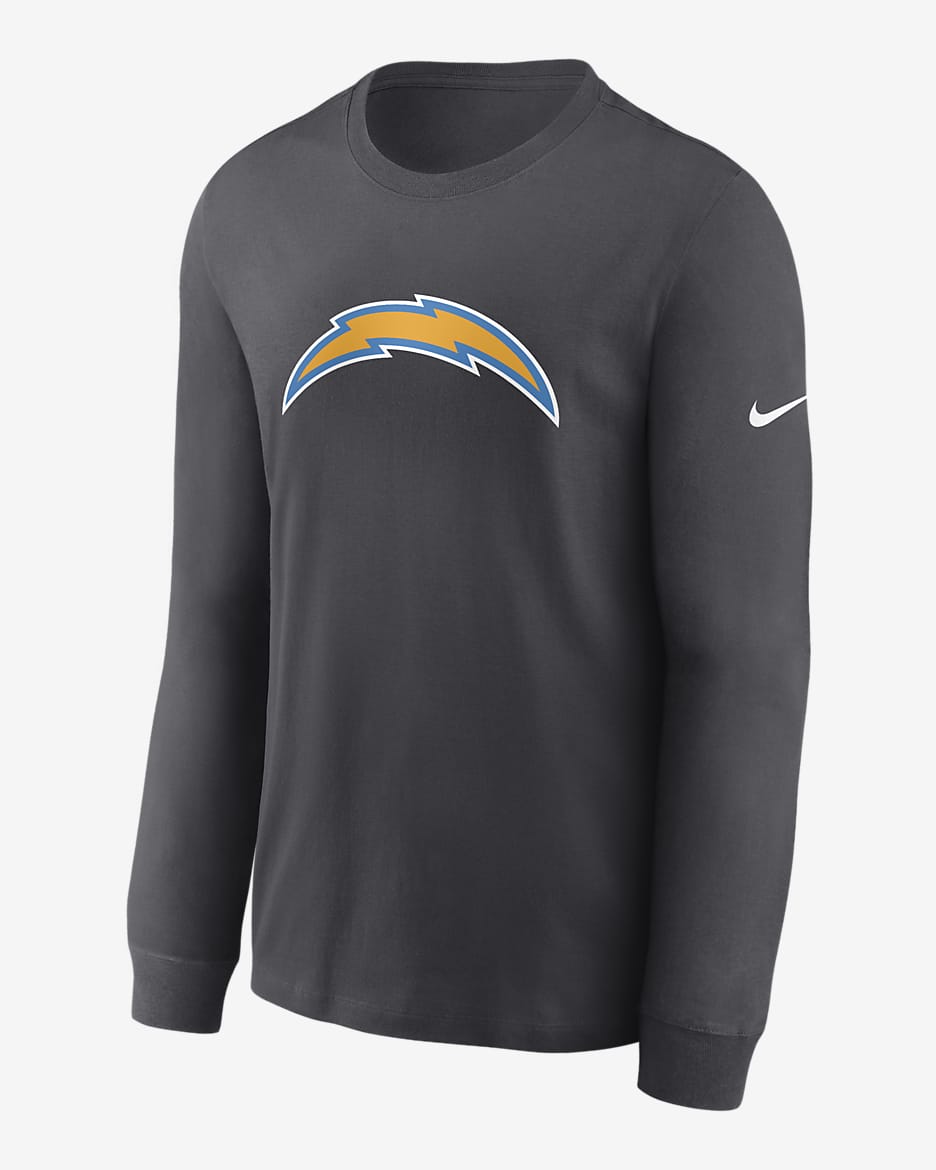 Nike Primary Logo (NFL Los Angeles Chargers) Men’s Long-Sleeve T-Shirt - Anthracite
