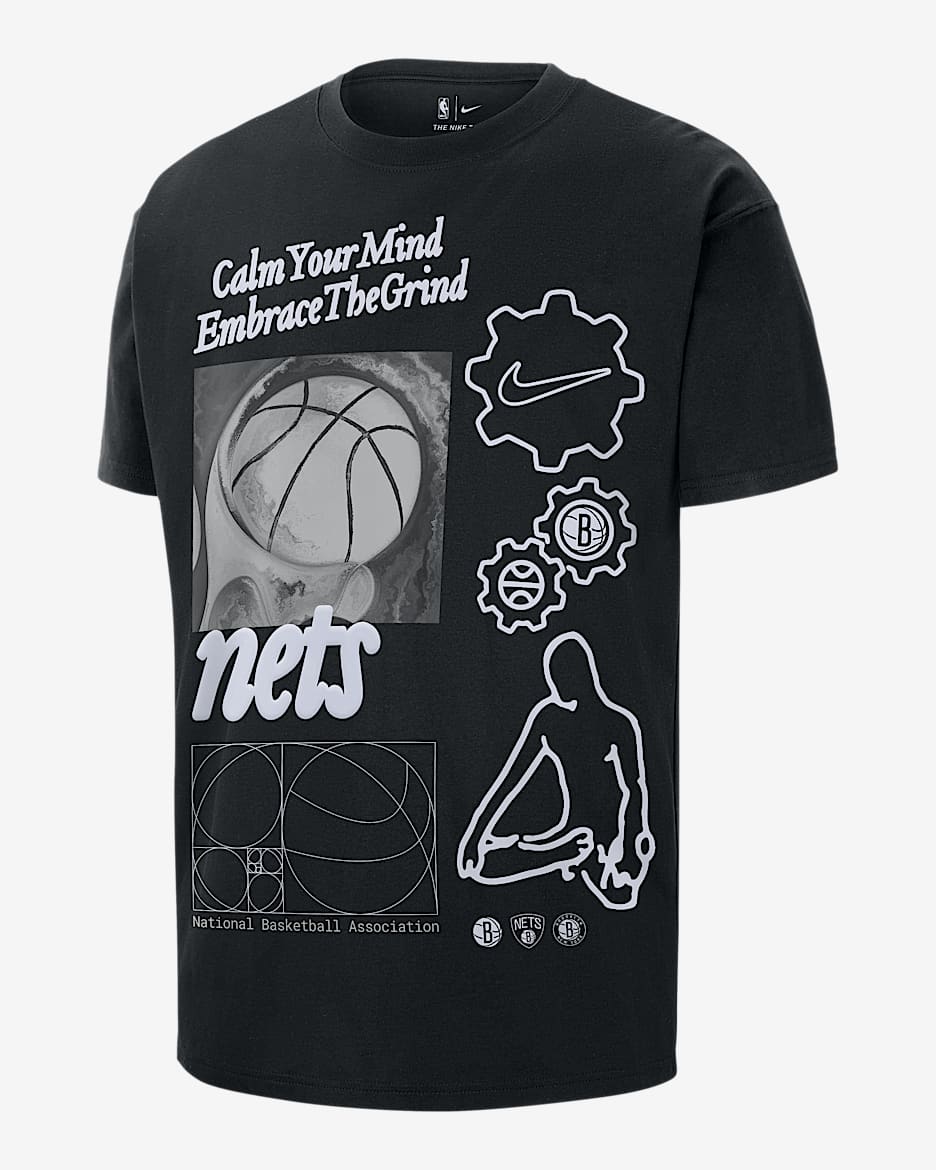 Brooklyn Nets Courtside Men's Nike NBA Max90 T-Shirt - Black
