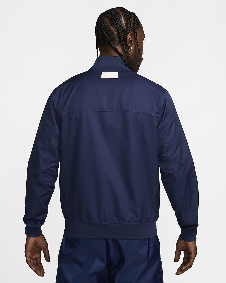 Paris Saint-Germain Sport Essentials Nike ongevoerd geweven voetbalbomberjack voor heren - Midnight Navy/University Red