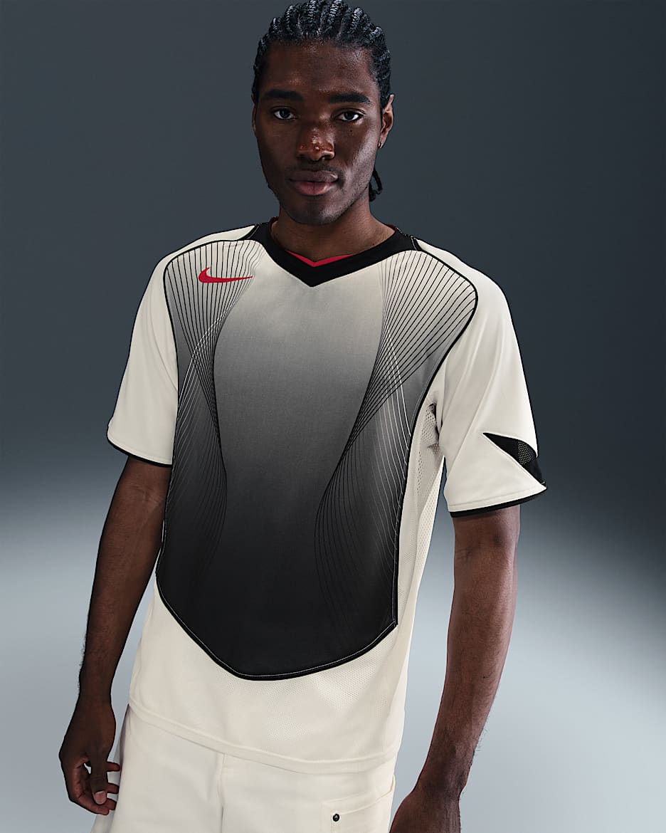 Nike Total 90 Men's Dri-FIT Short-Sleeve Football Shirt - Sail/Black/Black/Gym Red
