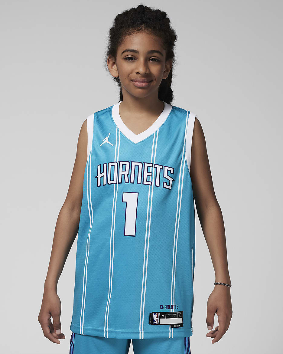 LaMelo Ball Charlotte Hornets Icon Edition Jordan Dri-FIT NBA Swingman Trikot für ältere Kinder - Rapid Teal