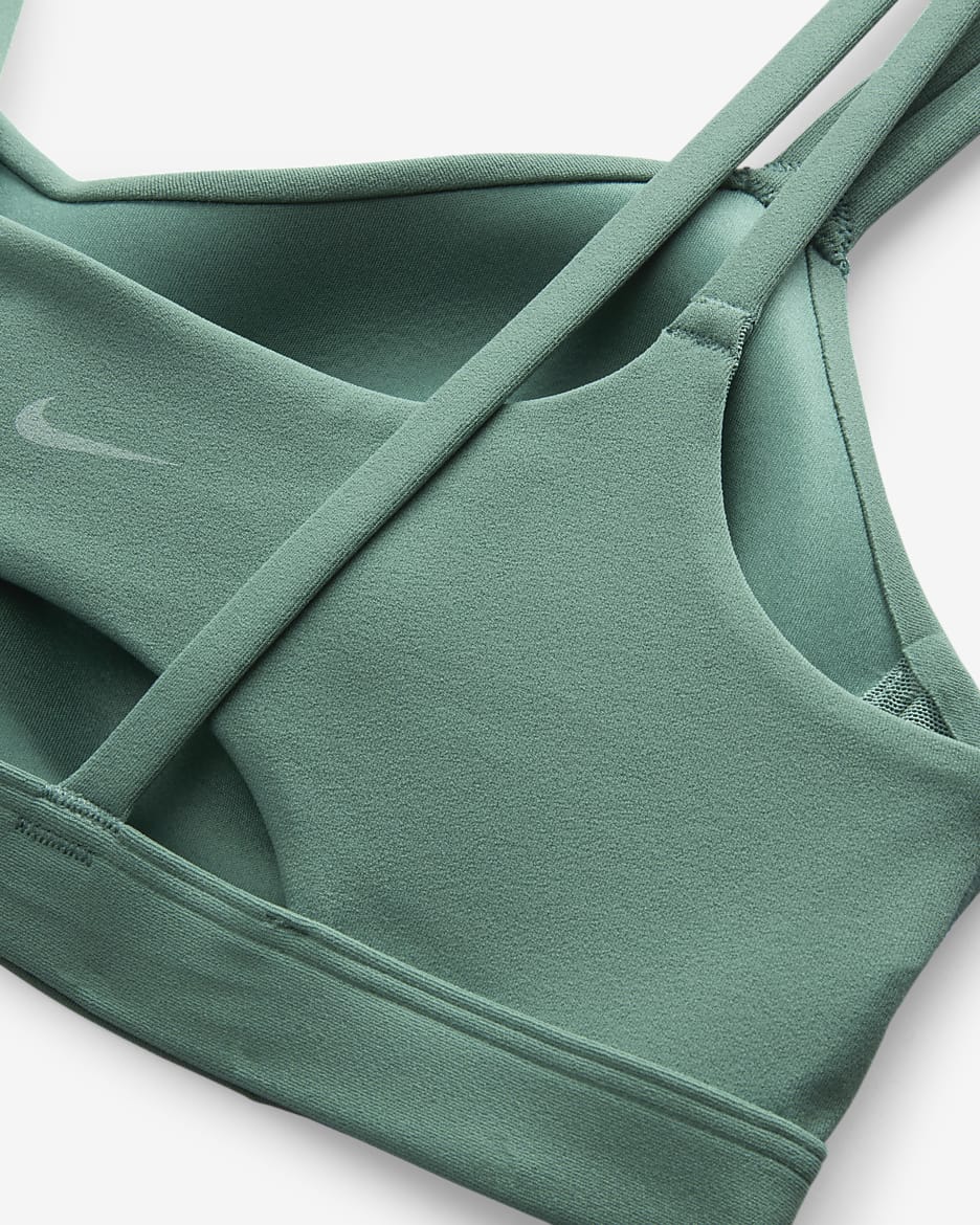 Brassière de sport rembourrée à maintien léger Nike Zenvy Strappy pour femme - Bicoastal/Blanc
