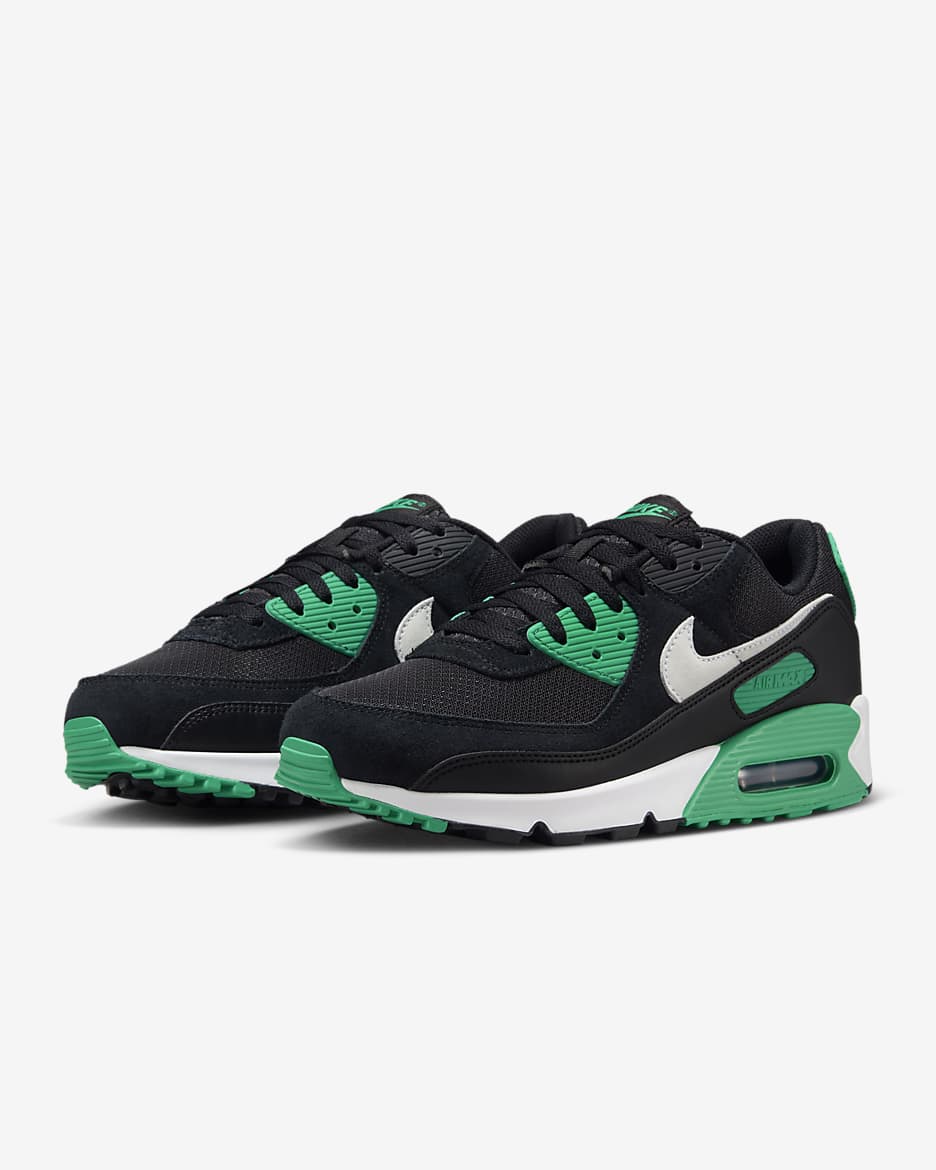 Chaussure Nike Air Max 90 pour homme - Noir/Stadium Green/Blanc