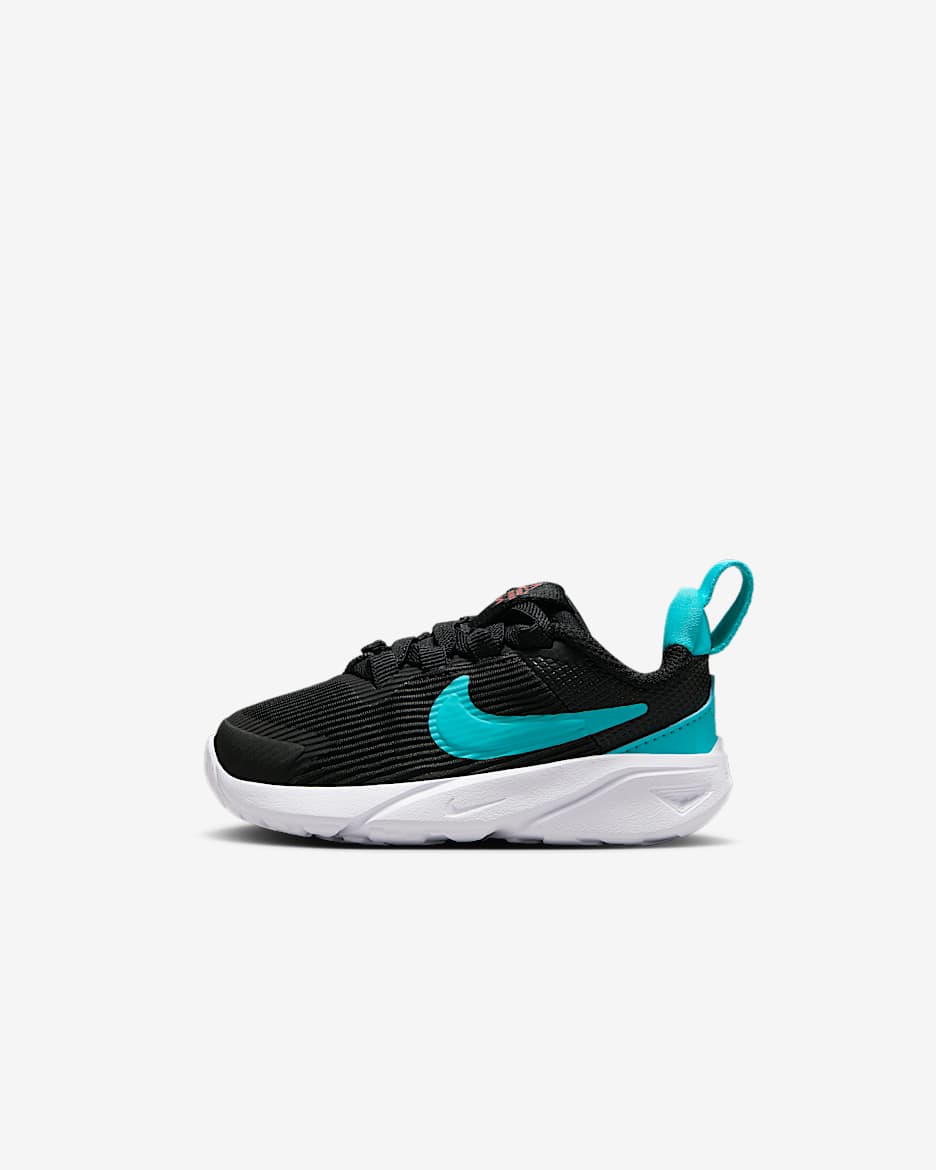 Tenis para bebé e infantil Nike Star Runner 4 - Negro/Carmesí brillante/Blanco/Cactus empolvado