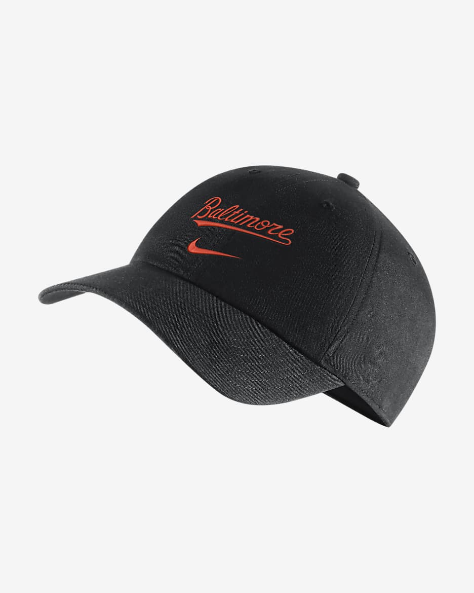 Nike Heritage86 Swoosh (MLB Baltimore Orioles) Adjustable Hat - Black