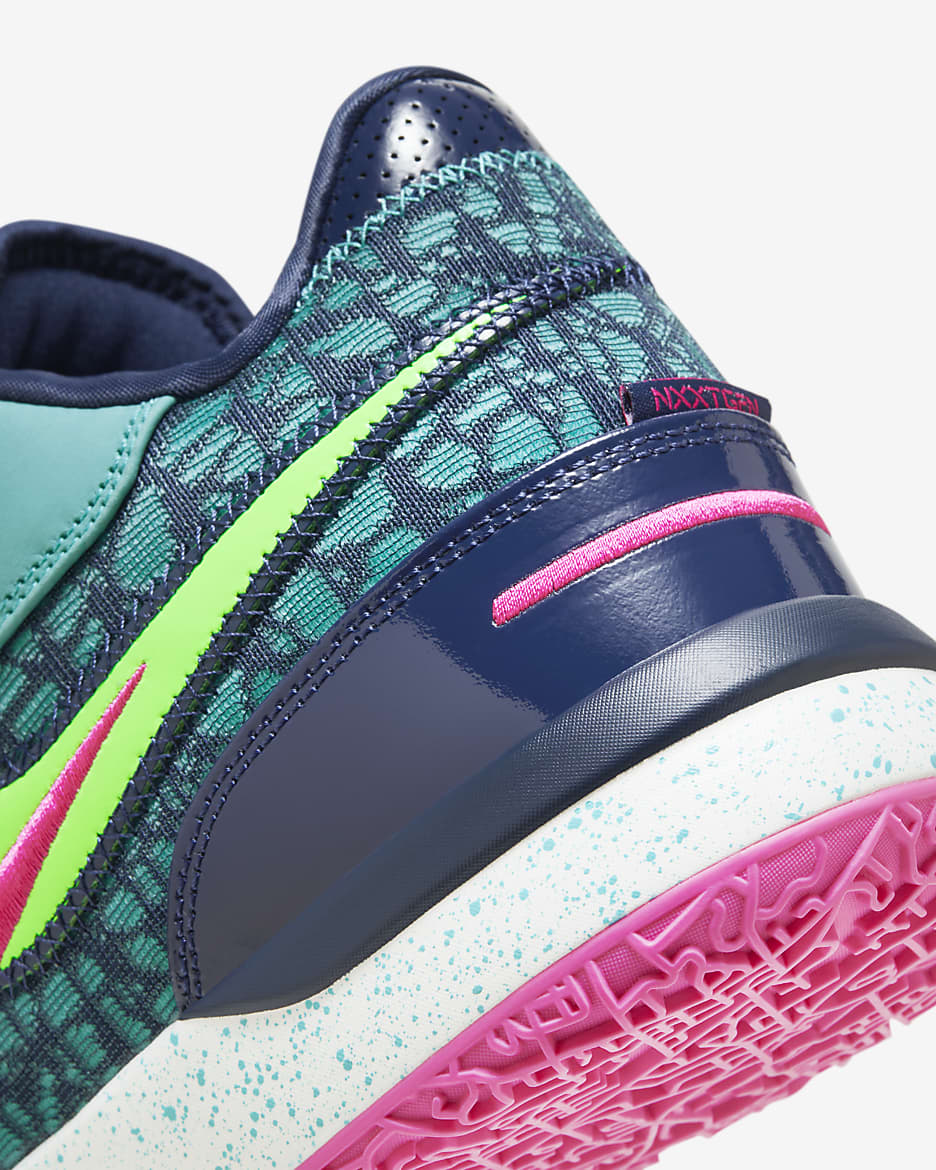 LeBron NXXT Gen AMPD EP Basketball Shoes - Dusty Cactus/Midnight Navy/Fierce Pink/Green Strike