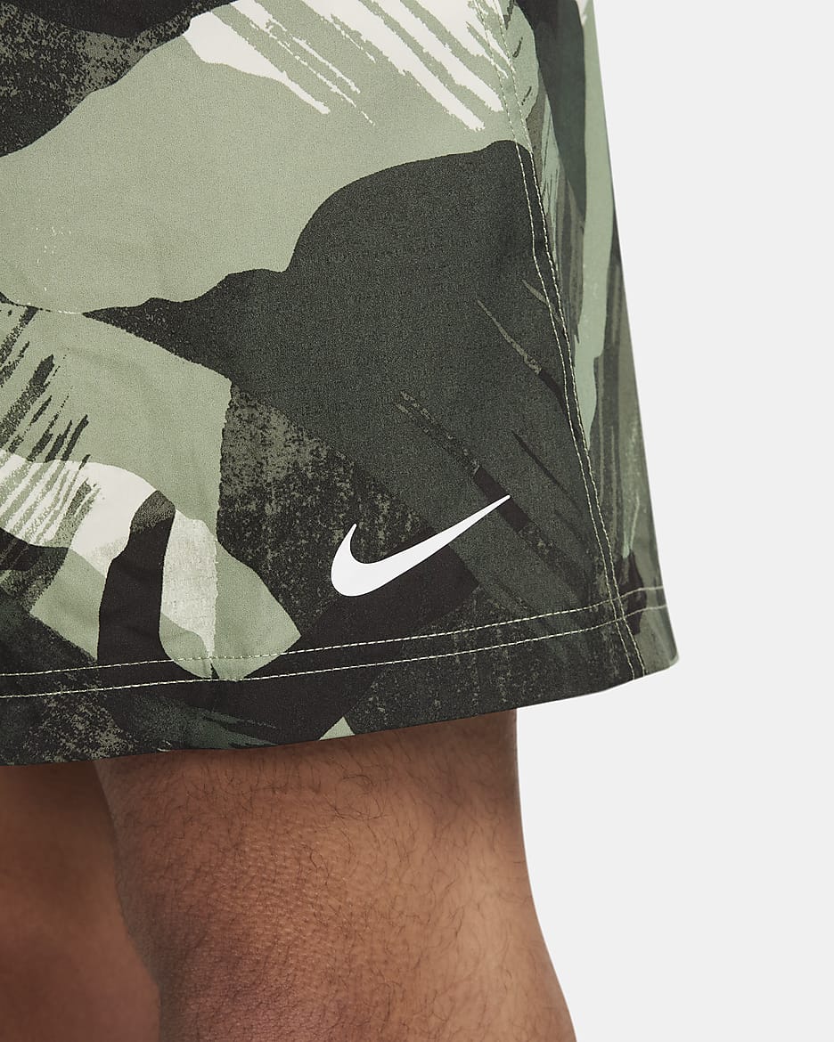 Nike Form Men's Dri-FIT 23cm (approx.) Unlined Versatile Shorts - Oil Green/Velvet Brown/White